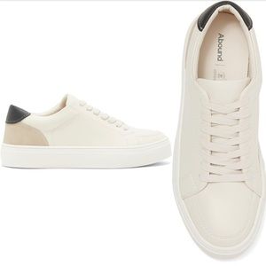 Abound Mr Flex White Sneaker Rubber Oatmeal Leather Lace Up Shoes 10.5